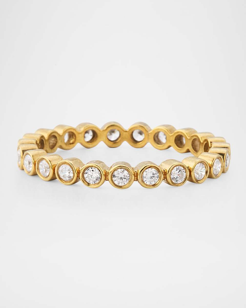 18K Yellow Gold Signature White Diamond Band Ring